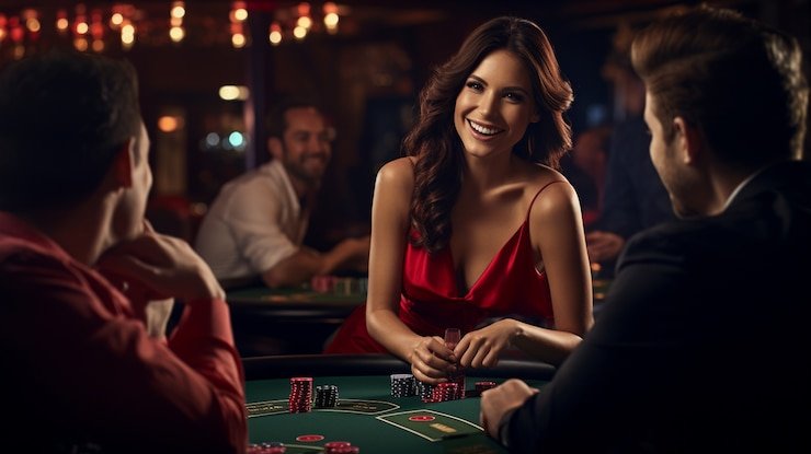 Blackjack live table with dealer and card layout visible on screen